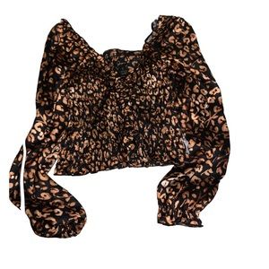 Leopard print long sleeve top